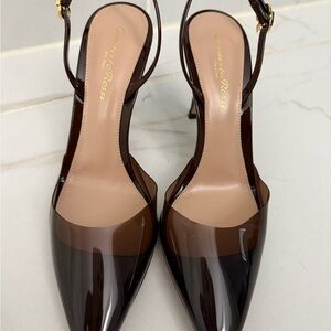 Gianvito Rossi Dark Brown Patent Heels